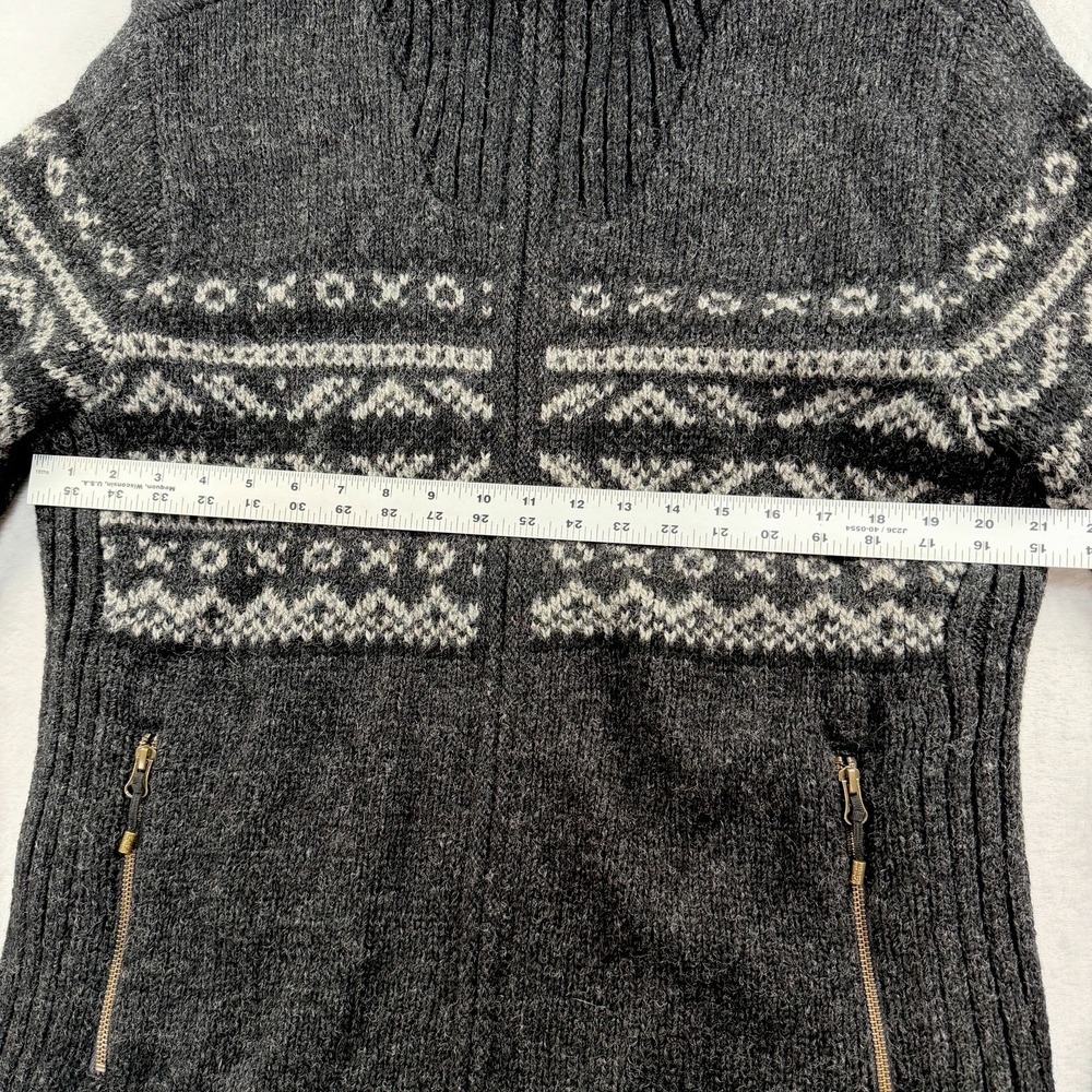 Sherpa Adventure Gear Wool Full Zip Sweater Mens L Fleece Lined Nepal Fair Isle - Picture 5 of 9
